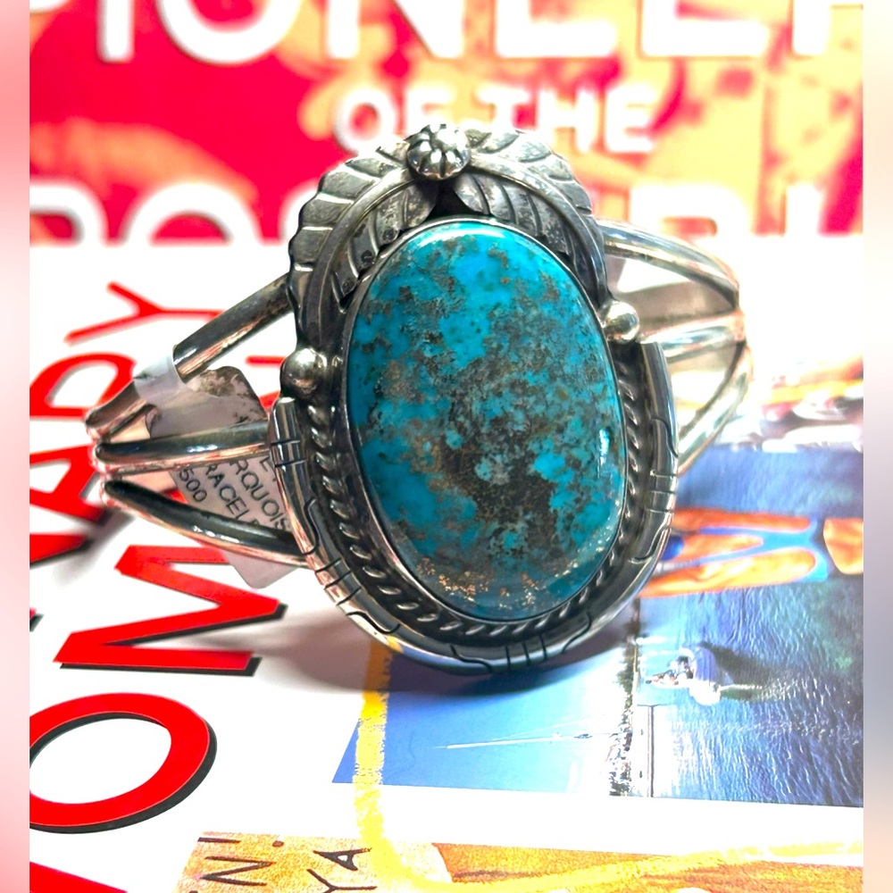 NWT Navajo Handmade Blue Ridge Turquoise Bracelet Betta Lee